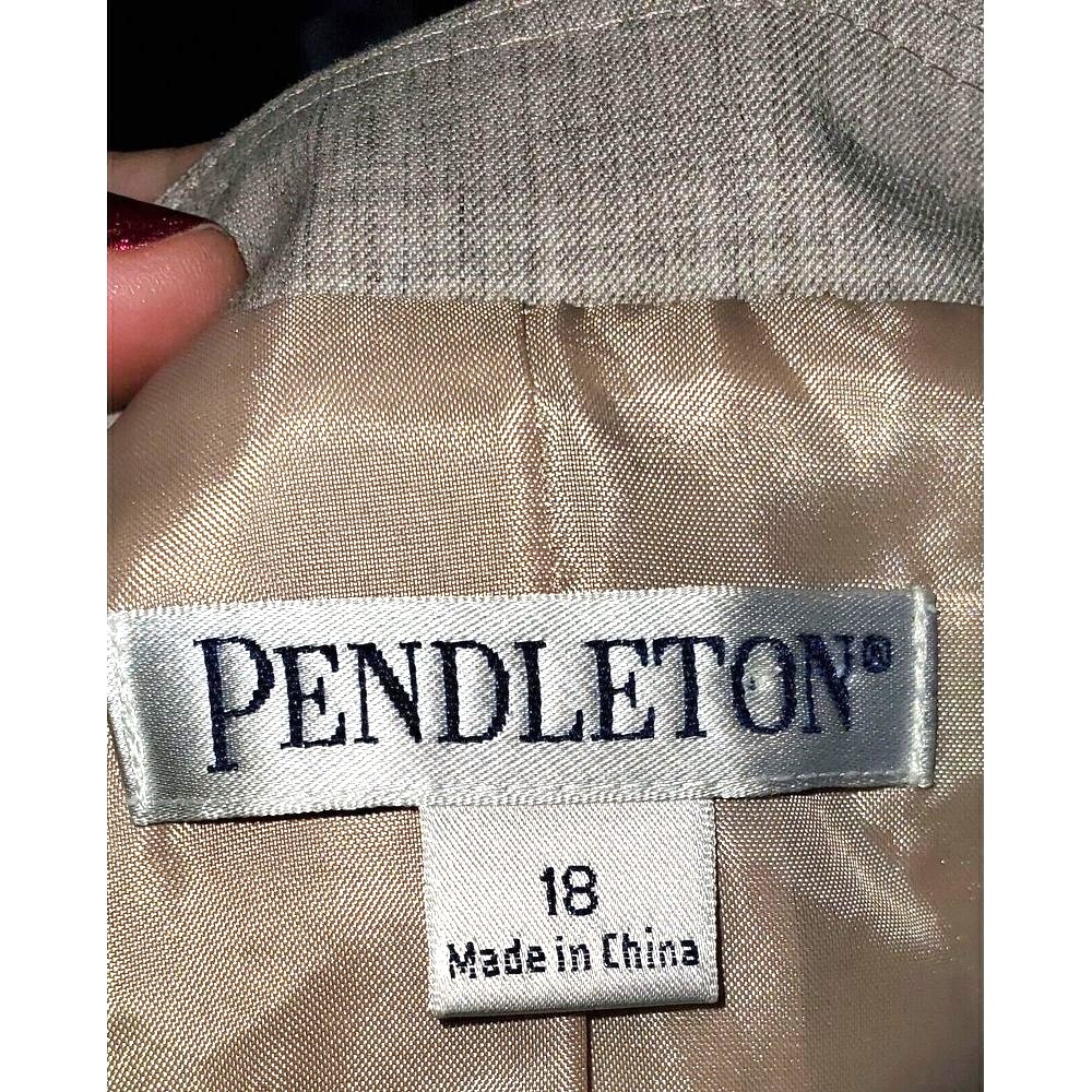 New modern Neutral Pendleton Wool textured Beige Blazer Jacket‎ Business size 18 - Picture 5 of 6
